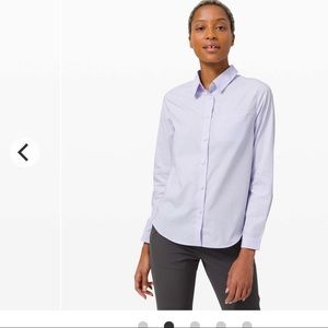 Lululemon full day ahead shirt. Serene blue. Size 6